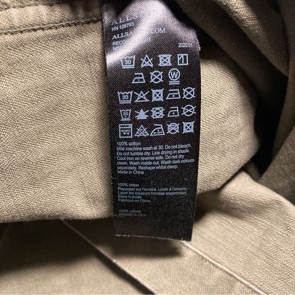 All Saints Green Lightweight Shirt Jacket - Picture 9 of 9